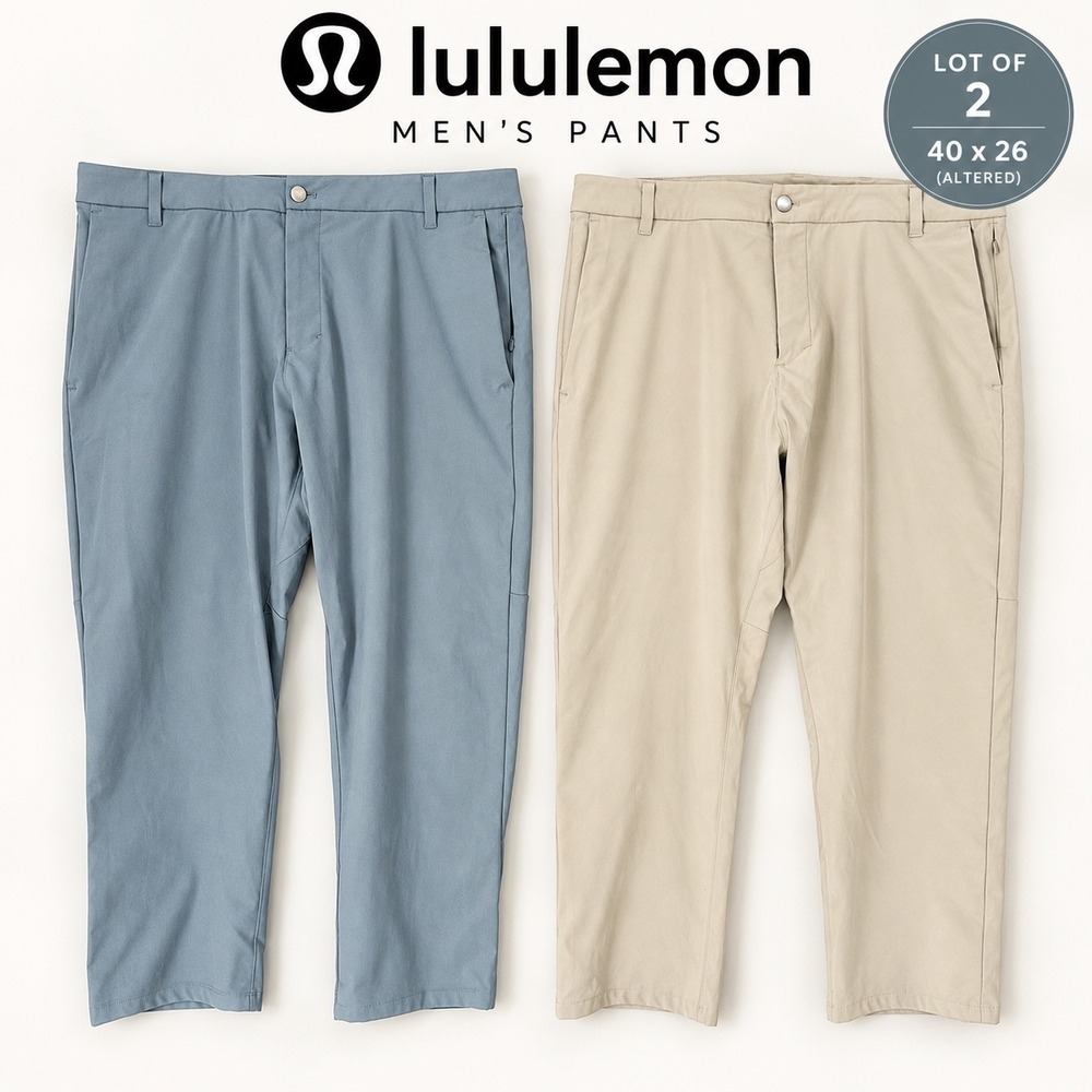 Lululemon Men Commission Pant Lot 2 Blue Tan 40 x 26 **Altered**